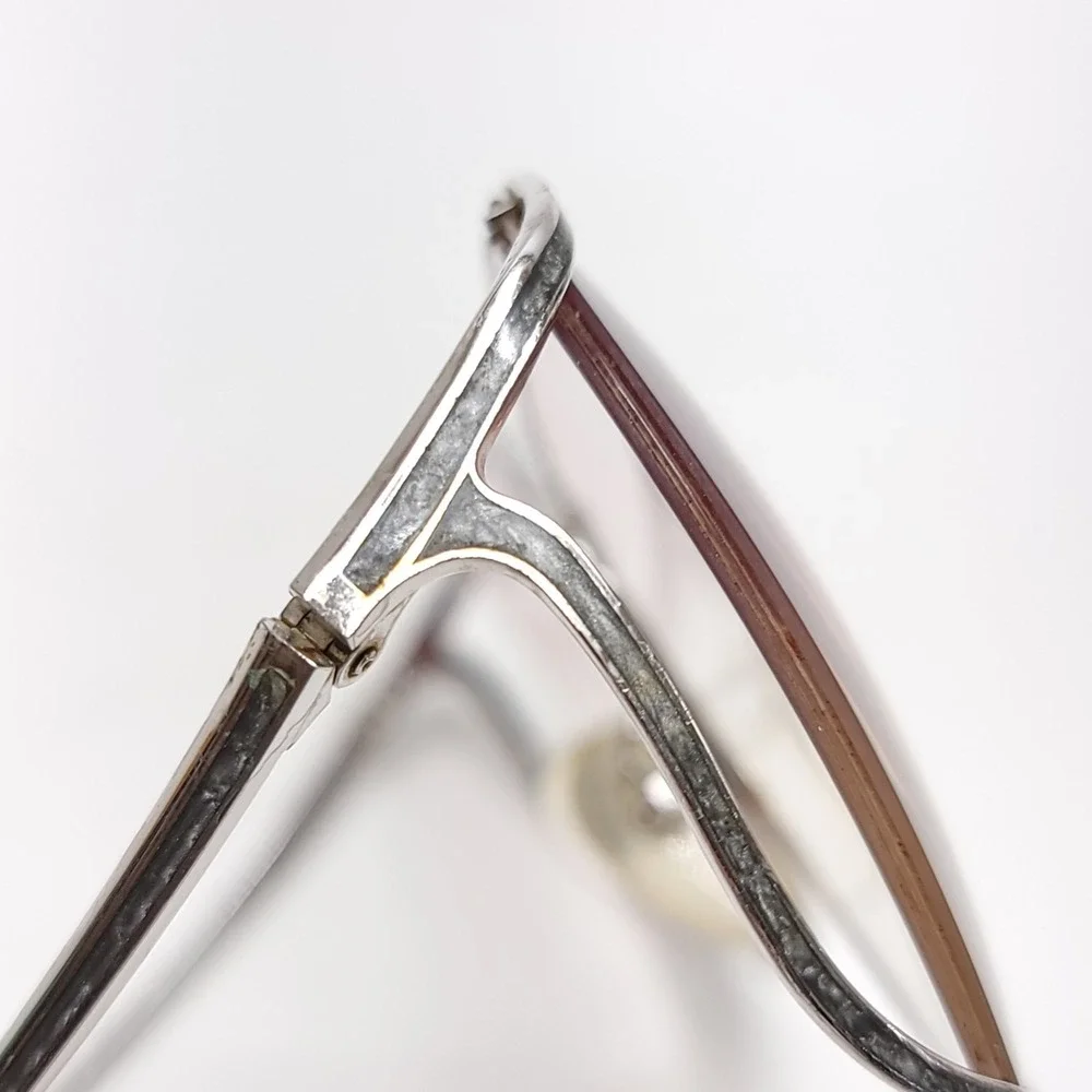 Vintage Tura Eyeglasses Frames Mod 225 Inlay Open Rim Silver‎ Japan 54 16 140